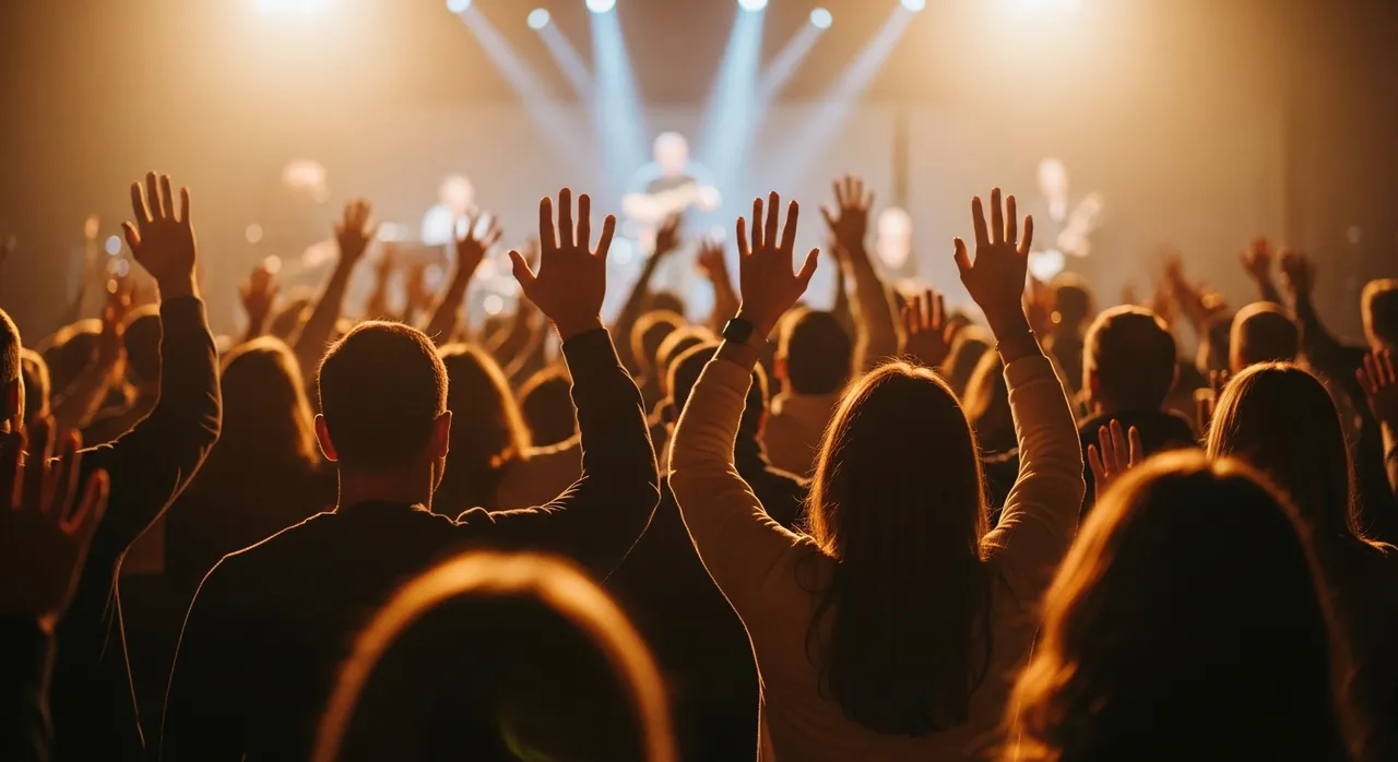 Live stream placeholder showing worship service